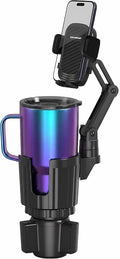 Phone Holder & Phone Mount for Car & Cup Holder Expander – 2-in-1 for Smartphones, Bottles, Tumblers & Coffee Mugs – Strong Clamp, Anti-Shake, 360° Rotation by CAVIANA