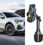 Car Cup Phone Holder, 360° Rotation with Long & Adjustable Neck | Secure side grips, stylish carbon fiber texture, auto interior smartphone expander mount accessories, universal fit - Image 6