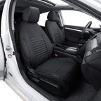 EKR Civic Seat Covers Custom Fit for Honda Civic (Sedan) EX 2022-2024 & Sport/Hybrid Sport 2025-2026(Rear Backrest Split W/Armrest) Waterproof Car Seat Cover Full Set,Faux Leather (Black) by EKR