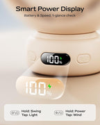 Stroller Fan, Portable Baby Fan with 60° Auto Oscillation, Brown | Flexible Tripod Design, USB-C Rechargeable, Long Battery Life, Quiet Motor, 4-Speed Cooling - Image 6