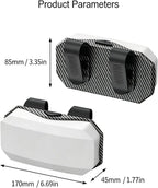 Sunglasses Holder for Car Visor, One-Handed Press to Open Car Glasses Case, Carbon Fiber Texture Visor Accessories Stability for Truck SUV Sedan, Anti-Scratch Velvet Interior (Grey White) - Image 2