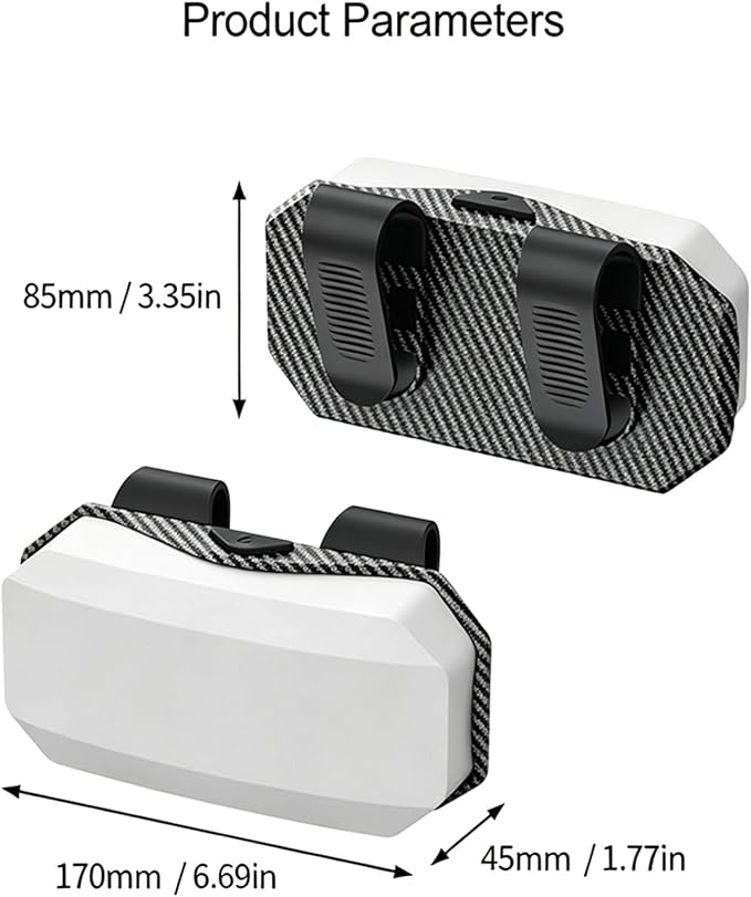 Sunglasses Holder for Car Visor, One-Handed Press to Open Car Glasses Case, Carbon Fiber Texture Visor Accessories Stability for Truck SUV Sedan, Anti-Scratch Velvet Interior (Grey White) - Image 2