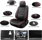 Car Seat Covers Full Set Custom Fit For Toyota RAV4 2001-2026, Black&Red | Lumbar Support, Premium Faux Leather, Breathable, Anti-Slip, Airbag Compatible, Waterproof, Car Seat Protectors, 2 Row-5Seat - Image 3