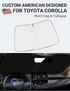 Proadsy Custom Fit Car Windshield Sun Shade for 2014-2019 Toyota Corolla | 240T Heat Shield, Drops Temp 54°F, Blocks 99% UV, Prevents Dashboard Cracking, Summer Parking & Beach Trips, Easy Twist-Fold - Image 2