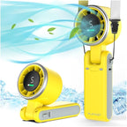 PlayHot Portable Handheld Turbo Fan, Travel Essentials, Gifts for Women/Men | 5-Speed, Up to 12H, 10m/s Airflow, USB-C Rechargeable, LED Display, 3-in-1 Foldable Personal Fan for Cruise, Beach, Vacation by PlayHot-CoolSummer