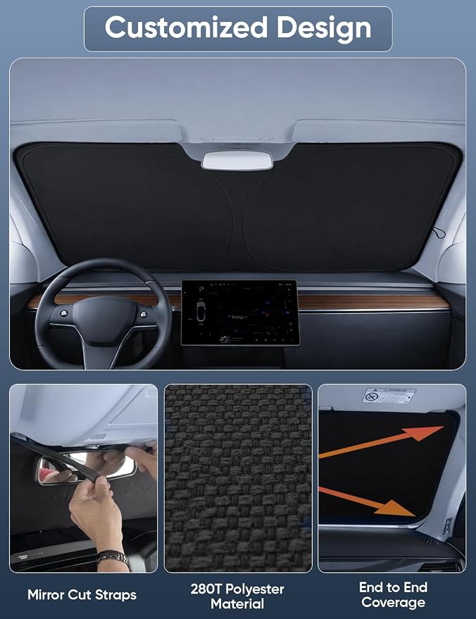 Autovir Windshield Sun Shade Fit for 2025 2026 Kia K4 | Sunshade, Front Car Window Shades Sun Visor, Blocks UV Rays & Heat, Car Accessories - Image 3