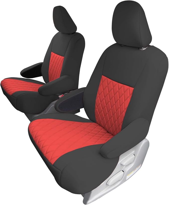 FH Group Custom Fit Car Seat Covers Specifically Made for 2011-2020 Toyota Sienna 7 Seater with Ultraflex Neoprene Water Resistant Automotive Seat Covers - 2nd Row Red by FHGroup