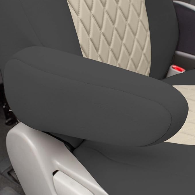 FH Group Custom Fit Car Seat Covers Specifically Made for 2011-2020 Toyota Sienna 7-8 Seater with Ultraflex Neoprene Water Resistant Automotive Seat Covers - Front Set Beige - Image 6