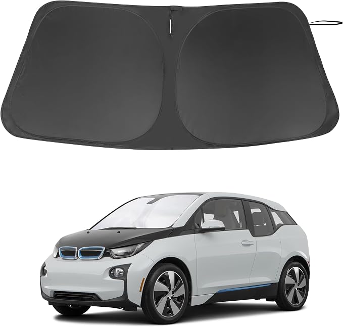 Windshield Sun Shade for 2014-2021 2022 BMW i3 Accessories | Full covered for windshield, Foldable & Durable, Block UV Rays, Reduce Heat, Easy to install, Keep Car Cooler by LHFLIVE