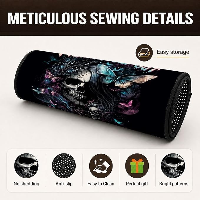 Car Trunk Mat for SUV, 29"x39" Halloween Gothic Skull Cargo Liner Protector | All Weather Universal Cargo Liners for Dogs, Car Accessory for SUVs/Sedan/Wagons, Durable Non-Slip Washable Rear Cargo Mat - Image 3