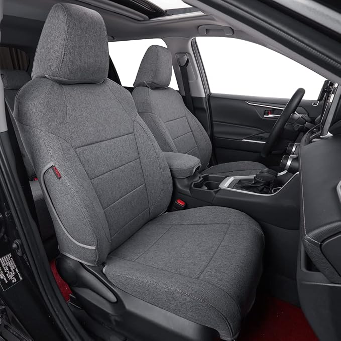 coverdream Corolla Cloth Seat Covers Full Set for 2023 2024 2025 2026 Toyota Corolla LE Seat Covers,Fully Covered,UV-Resistant,Breathable Car Seat Protector(Gray) by Coverdream