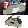 Zipelo Car Headrest Backseat Organizer with Cup Holder, Multi-Functional Vehicle Seat Back Hanging Storage Box with Hooks, Auto Drink Snack Phone Tray Travel Accessories for Kids Adults (Beige) by zipelo