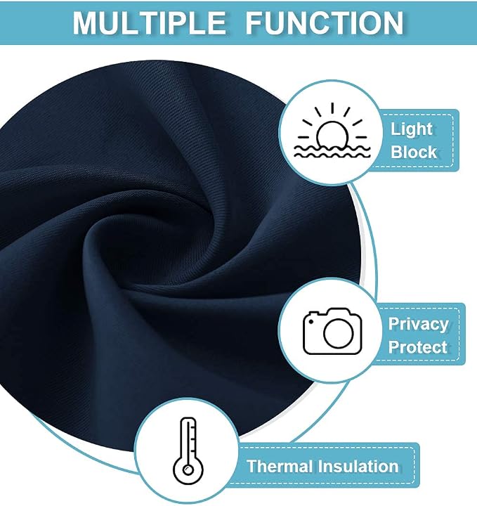 RYB HOME Blackout Door Curtain for Patio Front Tricia French Door Window | Thermal Insulated, Self Adhesive, Privacy, For Patio Kitchen Front Entry Front Back Door Glass Window, W30 x L69, 1 Panel - Image 7
