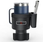 Seven Sparta Cup Holder Expander with Phone Holder & Cable Access, 3-in-1 Car Organizer, Side Storage Box for Phone/Cards, Compatible with Yeti, Owala, Hydro Flasks & Large Bottles Mugs in 3.4"-3.8" by SevenSparta