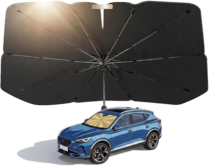 Windshield Sun Shade Umbrella,Car Windshield Umbrella Sun Shade,Fits Various Front Windshields,57"x32" by Unknown