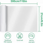 Door Protector from Dog Scratching 118" x 8.2" Cat Scratch Door Frame Single Side Adhesive Protector Anti Dog Scratch Door Guard for Dogs Clear CHUANGSEED (Pack of 2) - Image 2
