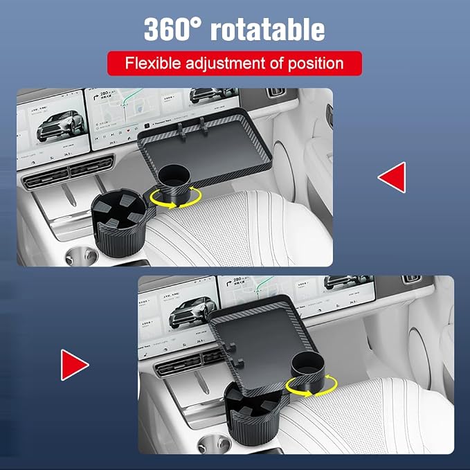 Car Cup Holder Tray，Large Automotive Drink Holder Expander for car，9” Detachable Snack Food Tray Table for Eating, with Phone Slot，Fit for Front & Back Seat - Image 7