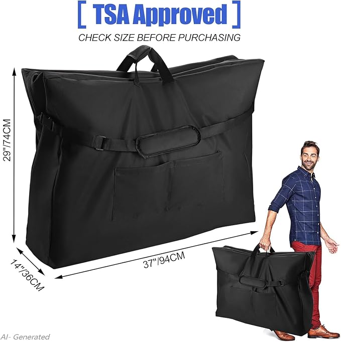 DOCEPERT Upgraded 840D Rollator Travel Bag(37”L X 29”H X 14”W) | Wheelchair Travel Bag, Carry Bags with Padded Straps for Folding Rollator Walkers, Transport Chairs, Airplane TSA Traveling - Image 3