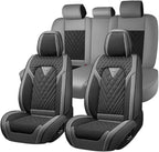 Fit for Toyota GR86 Seat Covers 2022-2026,Premium Leather, 360° Full Protection, Thick Padding & Memory Foam, Waterproof & Stain-Resistant Car Seat Cover Full Set (5 Seat,Gray&Black) by Unknown