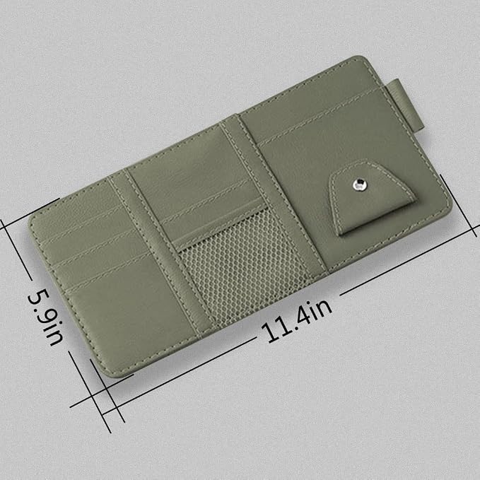 Car Sun Visor Organizer, Sunglasses Holder for Car Sun Visor | Auto Interior Accessories Pocket Organizers Can Store for Sunglasses, Documents, Cards, Pen, Drivers License - Image 2