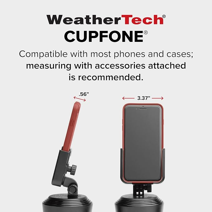 WeatherTech CupFone, Universal Cup Holder Phone Mount for Cars – Adjustable & Secure Fit with Open Access for Charging – Compatible with iPhone, Android - Metal Knobs, Black - Image 7