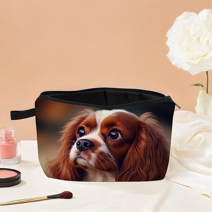 Cavalier King Charles Spaniel Animal Print Women's Cosmetic Bag Makeup Bag Gifts for Dog Lovers - Image 4