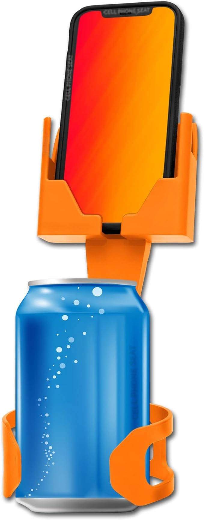 Cup Holder Phone Holder Mount for Car - Universal Adjustable Expander Cradle Hands-Free Driving - Compatible with All Smartphones iPhone Samsung Google Android Orange by CellPhoneSeat