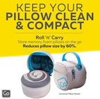 Go Travel Universal Travel Pillow Packer, Roll to Fit, Blue | Compatible with Most U-Shaped Memory Foam Neck Pillows, Perfect for Airplane, Bus, Car, and Train Journey, Travel Essentials - Image 4