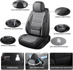 Car Seat Covers Full Set Fit For Toyota Land Cruiser 2000-2026, Black&Gray | Lumbar Support, Premium Faux Leather, Breathable, Anti-Slip, Airbag Compatible, Waterproof, Car Seat Protectors, 2 Row-5Seat - Image 3