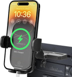 APPS2Car Sturdy CD Slot Phone Mount with Upgraded Wireless Charger | One Hand Operation, Hands-Free Car Phone Holder Compatible with iPhone 17 Pro Max Plus 16 15 14 13 12 11, Samsung S25 S24 S23 by APPS2Car