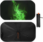 Neon Green Fire Car Windshield Sun Shade Foldable Umbrella Auto Sunshade for Car Truck SUV-Blocks Sun Visor Protector-Keeps Your Vehicle Cool by Foruidea