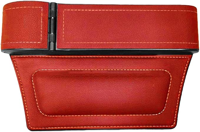 Car Seat Gap Filler Organizer with Cup Holder Expander, Leather Console Seam Filler Storage Box, Auto Front Seat Gap Organizer for Phones Keys Glasses, Universal Fit (Wine Red Driver) - Image 7