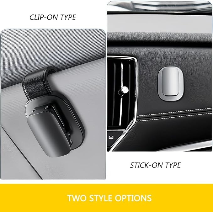 Tumecos Car Glasses Clip Sunglasses Holder Clip Glasses Box Sunglasses Clip Card Glasses Accessory Ticket Card Clip (Black 2) - Image 6