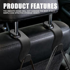 4PCS Car Seat Headrest Hooks, Purse Hook for Car | Car Headrest Hidden Hook, Car Interior Accessories Multi-Use Portable Headrest Organizer Holder for Purse Handbag Coats - Image 4