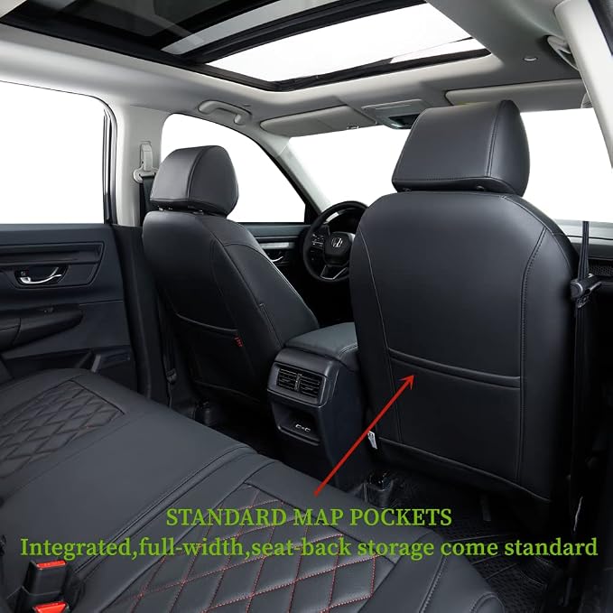 coverdream Custom Seat Covers for 2023-2026 Honda CR-V,Premium Faux Leather Car Seat Cover Set,Full Set Waterproof SUV Seat Protector,Armrest Covers Included - Image 4