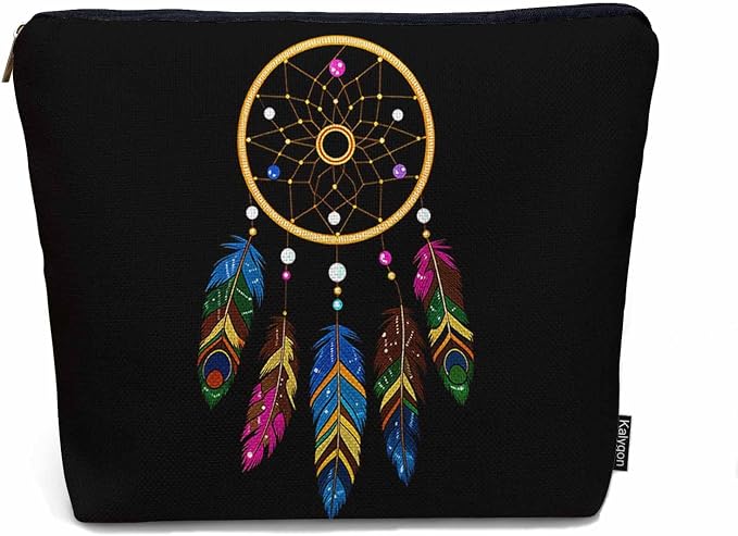 Woman Makeup Bag Dream Catcher, Native American Style Tribal Feathers Dream Catcher Makeup Bags Travel Cosmetic Bags Toiletry Makeup Organizer Pencil Pouch Cosmetic Bag For Owners Lady by Unknown