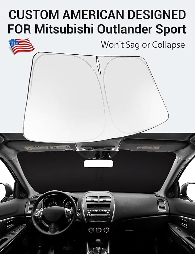 Proadsy Custom Fit 2011-2026 Mitsubishi Outlander Sport Windshield Sunshade | 240T Heat Shield, Drops Temp 54°F, Blocks 99% UV, Prevents Dashboard Cracking, Summer Parking & Beach Trips, Easy Twist-Fold - Image 2