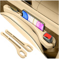 Stacool [2026 Upgrade] 2PCS Car Seat Gap Filler with Phone Holder,Multi-Function Car Side Seat Gap Filler for Prevent Items Falling,Universal Car Seat Organizer Car Accessories (Beige) by Unknown