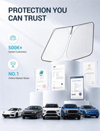 Proadsy Custom Fit Car Windshield Sun Shade for 2019-2025 Chevy Silverado | 240T Heat Shield, Drops Temp 54°F, Blocks 99% UV, Prevents Dashboard Cracking, Summer Parking & Beach Trips, Easy Twist-Fold - Image 9