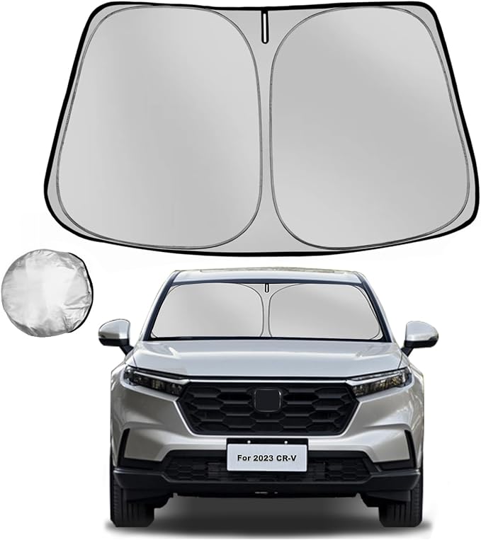 Windshield Sun Shade for Honda CRV 2023 2024 2025 2026 CR-V SUV | Foldable Sun Sunshade for Car Front Window Blocks UV Rays and Heat Automotive Interior Protector Custom Fit Accessories by Fonowka