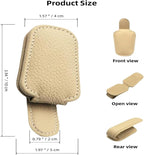 GoldenLife Sunglass Holder for Car, Magnetic Leather Sunglasses Holder and Ticket Card Clip, Car Visor Accessories, 2 Packs（Beige） - Image 2