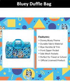 Bluey Kids’ Duffle Bag – Bluey & Bingo Travel Gym Bag with Adjustable Shoulder Strap, Mesh Side Pockets & Zipper Pocket - Image 4