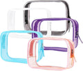 Buminee Clear Pouch Small, 6.6"x2.3"x4.7" Size TSA Approved Toiletry Bag, Travel Bags for Toiletries, Cosmetic Bag for Women and Men Small - Mixed Color - 5 Pack by Buminee