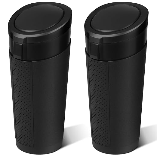 Car Trash Can Bin with Lid - 2 Packs Mini Car Garbage Can Cup Holder-Black Small Leakproof Vehicle Trash Garbage Can Bin-Automotive Car Organizers and Storage for Back Seat SUV Truck Accessories by Unknown
