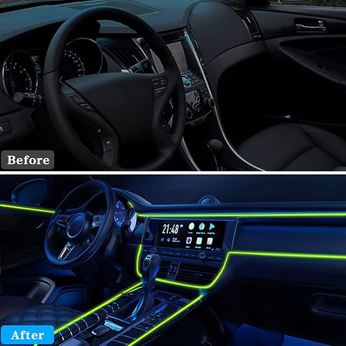 EL Wire Car Interior LED Strips Lights, 16FT 5V USB Auto Neon Light Strip, Electroluminescent Vehicle Interior Ambient Lighting Decor, Universal for RV, SUV, Truck (Fluorescence Green) - Image 5