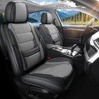 Car Seat Covers Full Set Custom Fit For Toyota Prius 2001-2026, Black&Gray | Lumbar Support, Premium Faux Leather, Breathable, Anti-Slip, Airbag Compatible, Waterproof, Car Seat Protectors, 2 Row-5Seat by Unknown