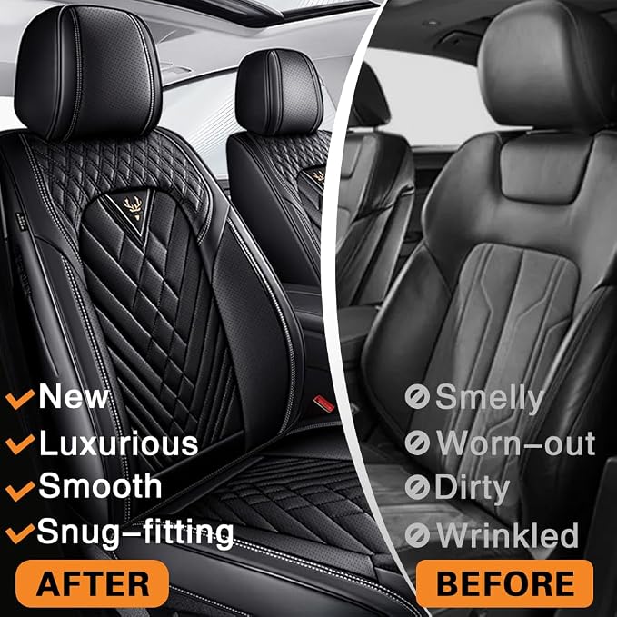 Fit for Toyota Sienna Limited Seat Covers 2014-2026, Nappa Leather, 360° Full Protection, Thick Padding & Memory Foam, Waterproof & Stain-Resistant Car Seat Cover (Standard 5 Seats,Black) - Image 5