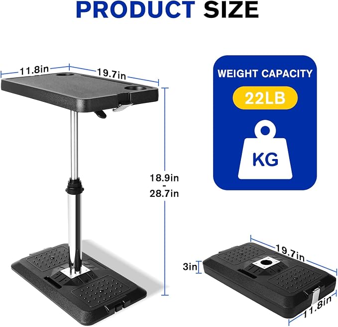 Car Seat Tray Table, Adjustable Car Desk for Laptop & Tablet | Multi-Function Travel Tray for Front Passenger/Rear/Driver Seat, Eating & Work Tray, Essentials Accessories for Long Trips - Image 6
