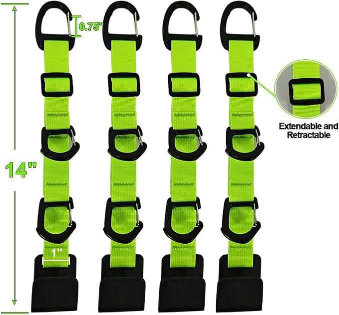 Car Headrest Hooks, Backseat Storage Organizer Hangers, Universal Vehicle Seat Back Hooks, 4 Pack (brightgreen) - Image 3
