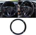 JOYCOURT 15 Inch Bling Soft Leather Car Steering Wheel Cover, Black | Colorful Rhinestones Design, Auto Elastic Protector for Women Girls, Crystal Diamond Car Accessories for Most Cars, SUVs by JOYCOURT